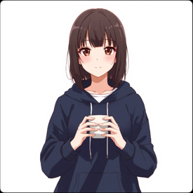 両手で白いカップを持つの生成結果1