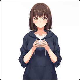 両手で白いカップを持つの生成結果2
