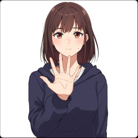 手のひらを正面に向けるの生成結果1