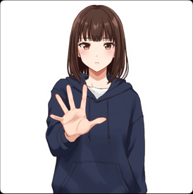 手のひらを正面に向けるの生成結果2