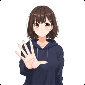 手のひらを正面に向けるの生成結果3