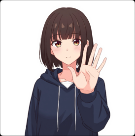 手のひらを正面に向けるの生成結果4